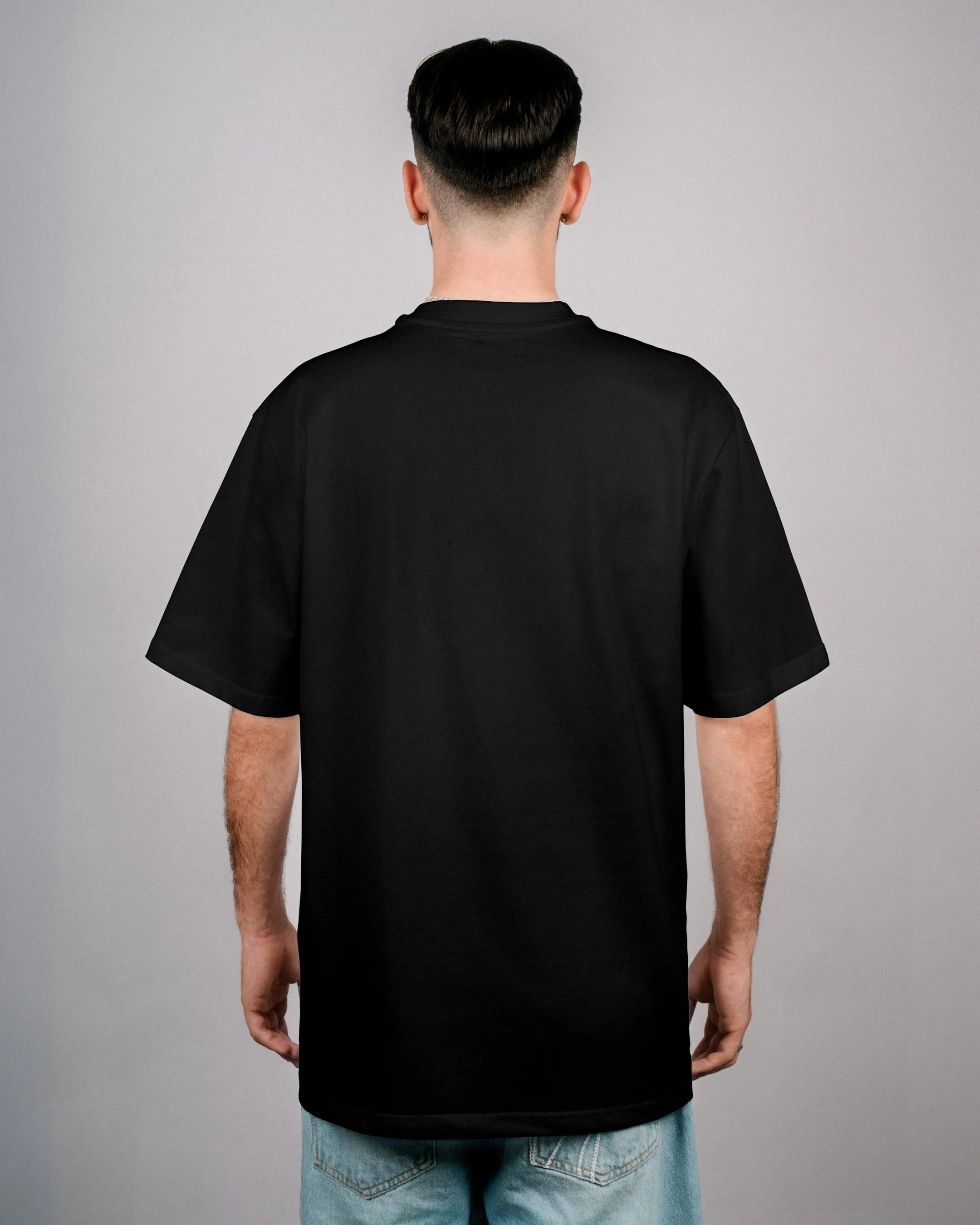 Défier oversize T-Shirt with Rooster Patch in black
