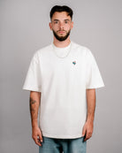 Défier oversize T-Shirt with Rooster Patch in off-white