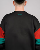 Défier Heritage Crew Neck Sweatshirt with Rooster Patch and Mesh Pocket in anthracite