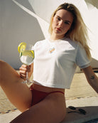 Défier Temper Piqué Crop-Top cream