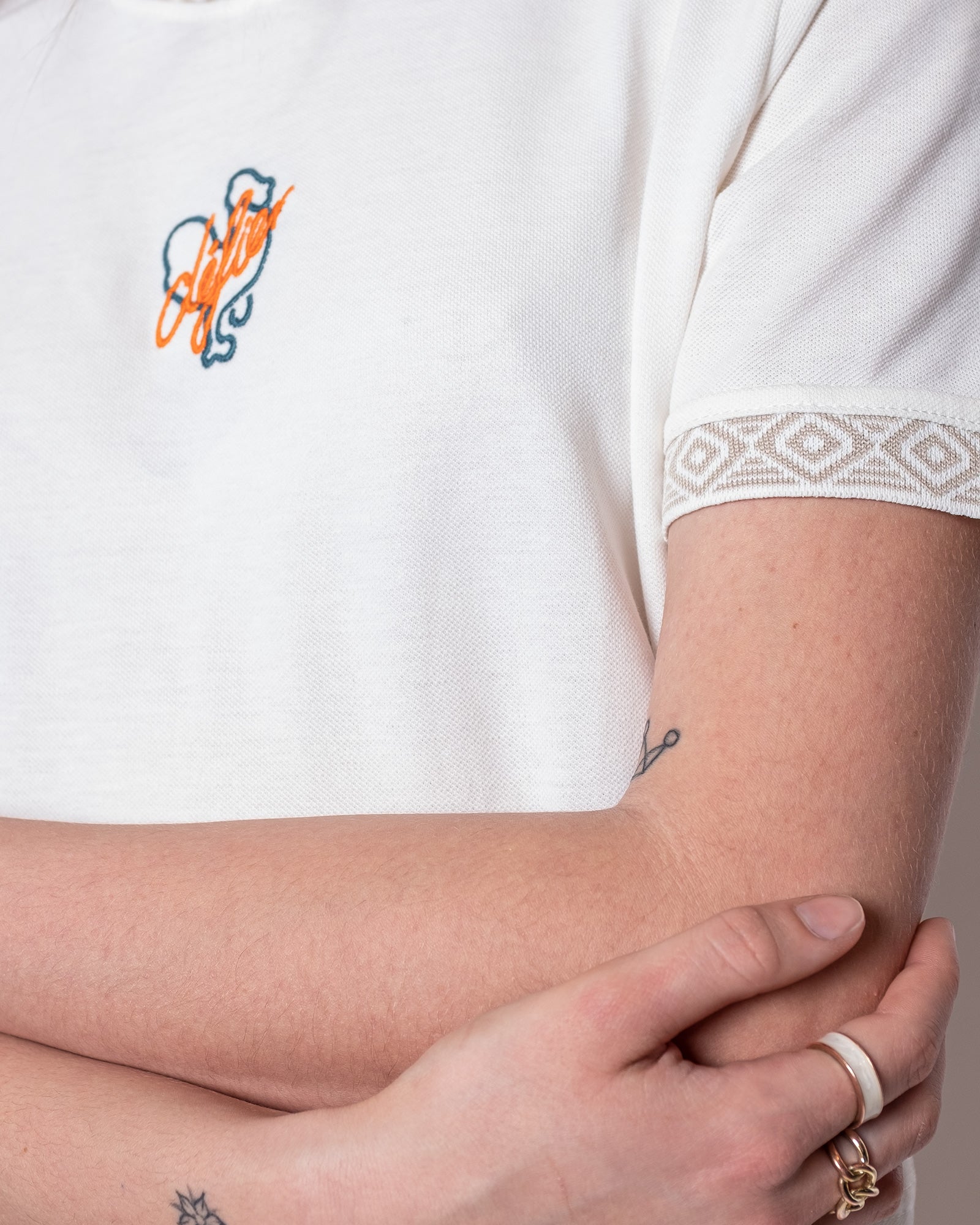 Défier Temper Piqué Crop-Top cream