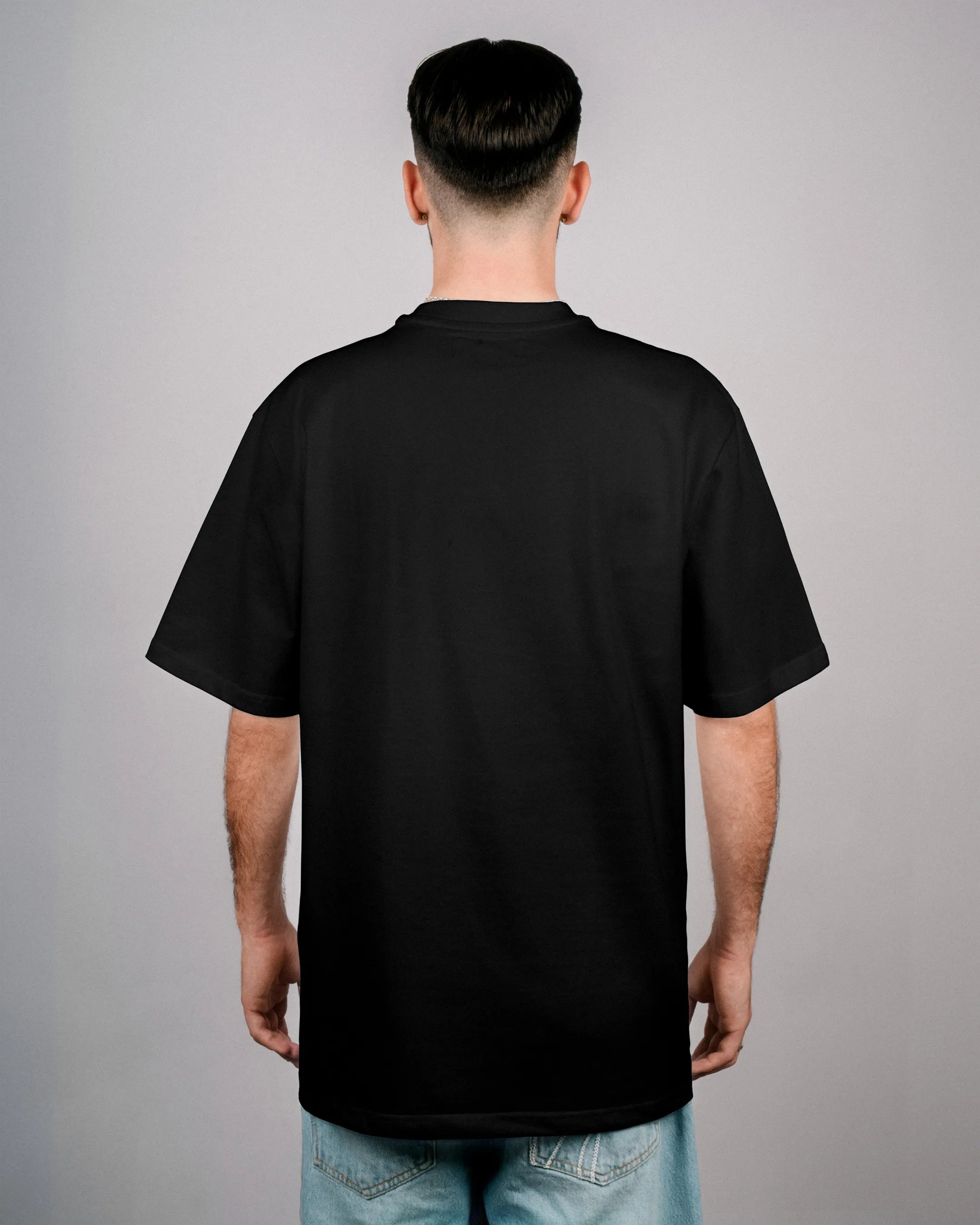 oversize T-Shirt by Défier with Rooster Patch and soft cotton with Peach skin effect black