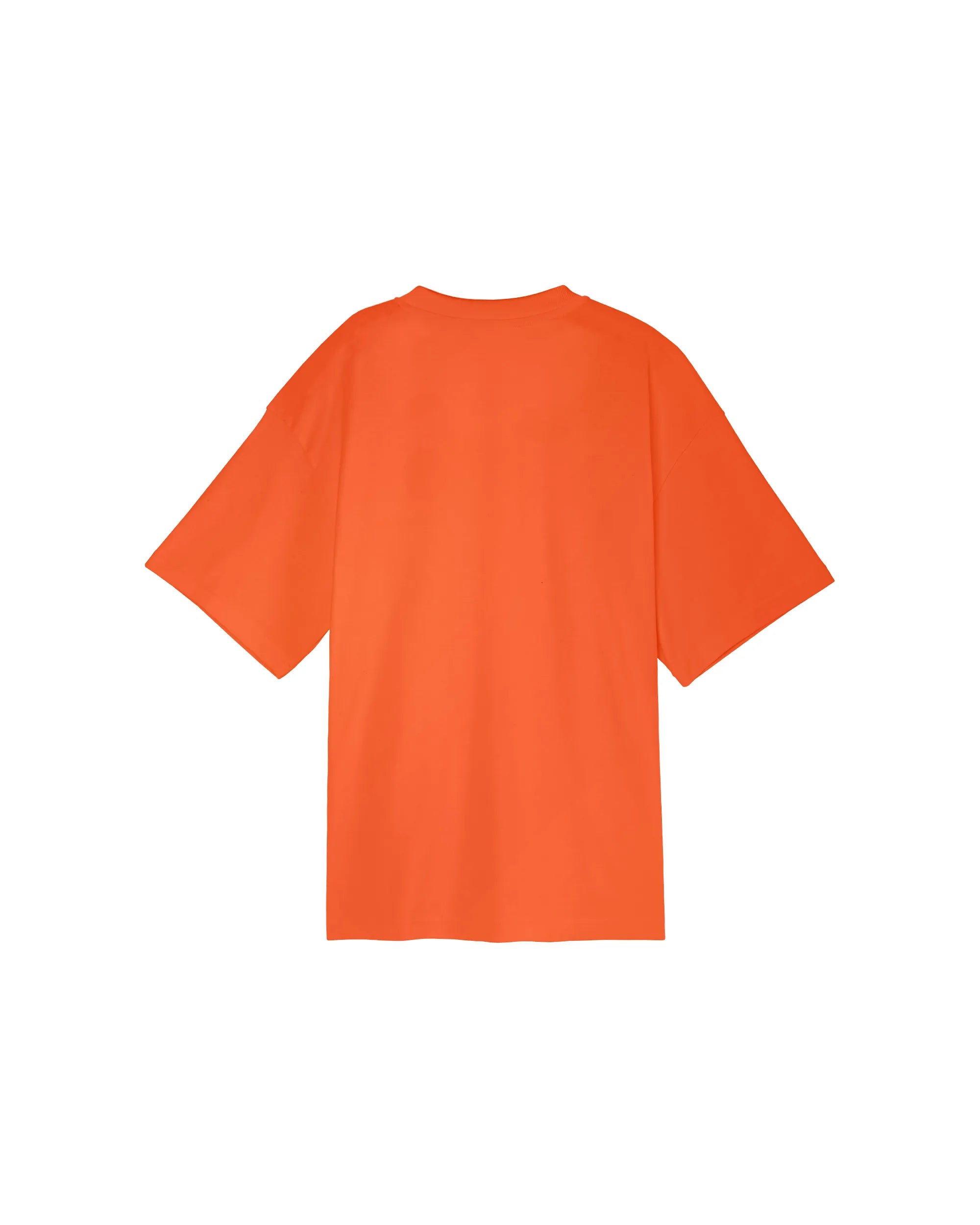 oversize T-Shirt by Défier with Rooster Patch and soft cotton with Peach skin effect red orange