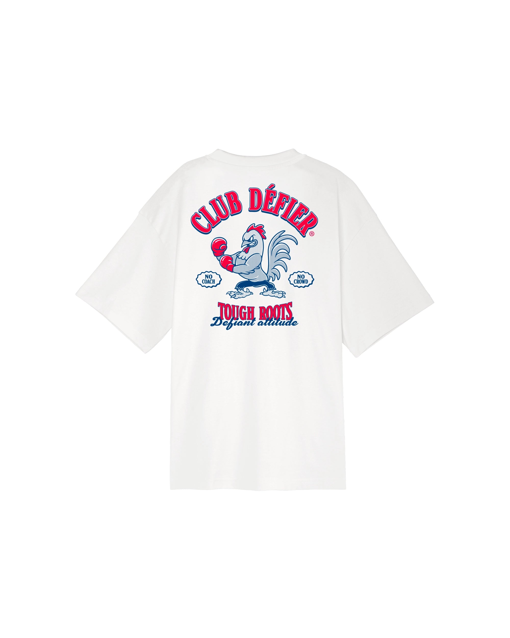 Défier Boxing Club Rooster Print oversize T-Shirt off-white Backprint